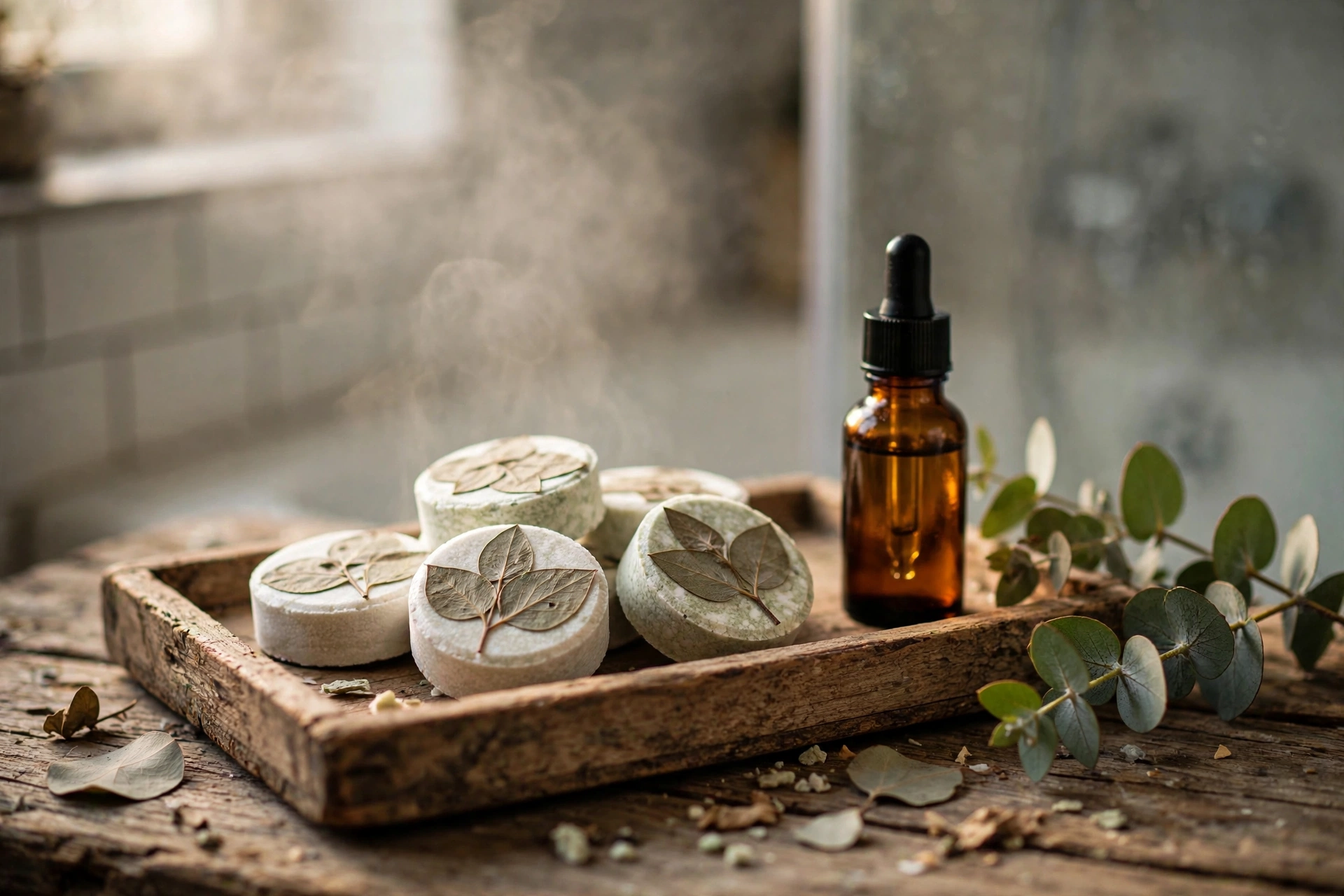 Finished aromatherapy shower steamers