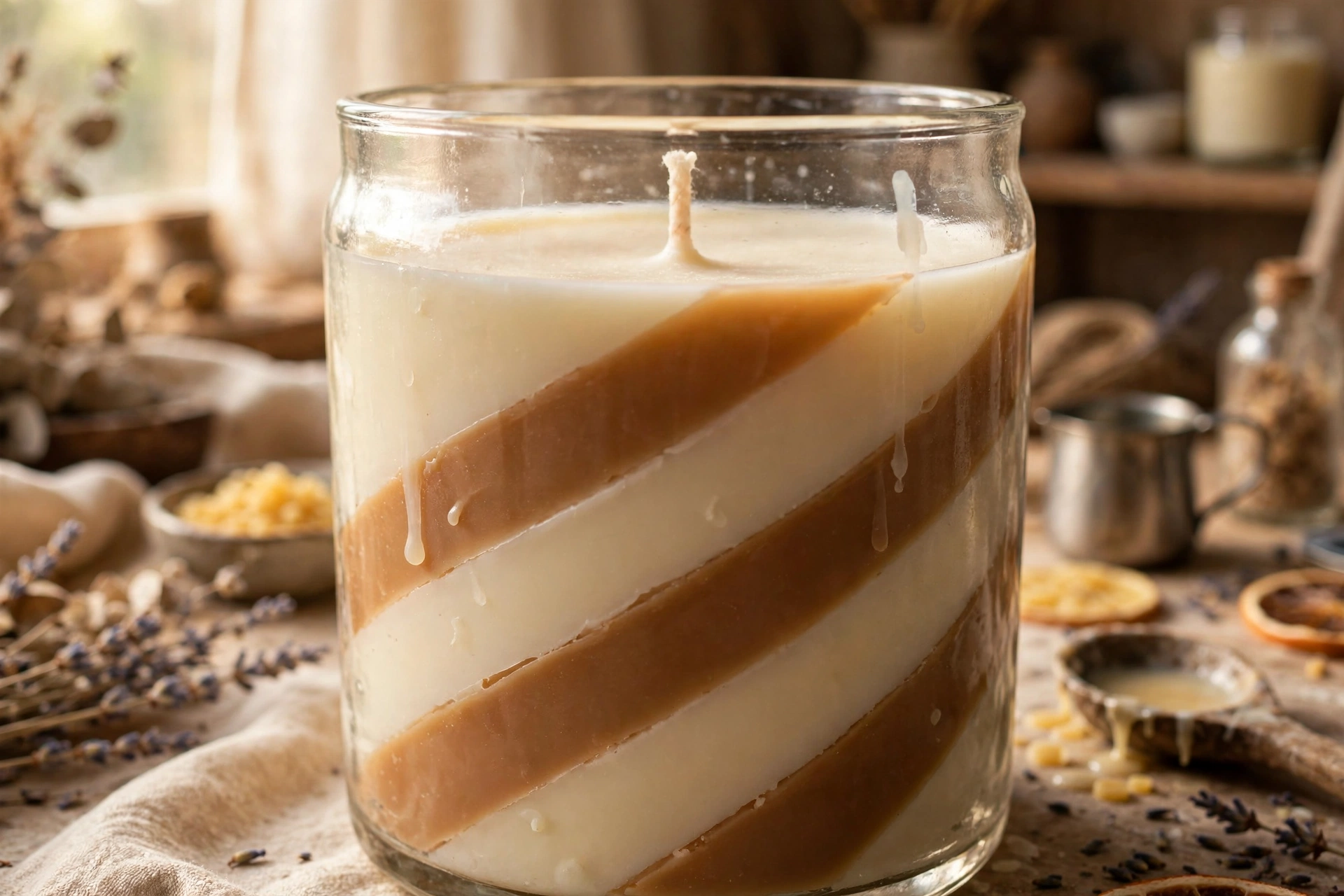 Finished layered candle