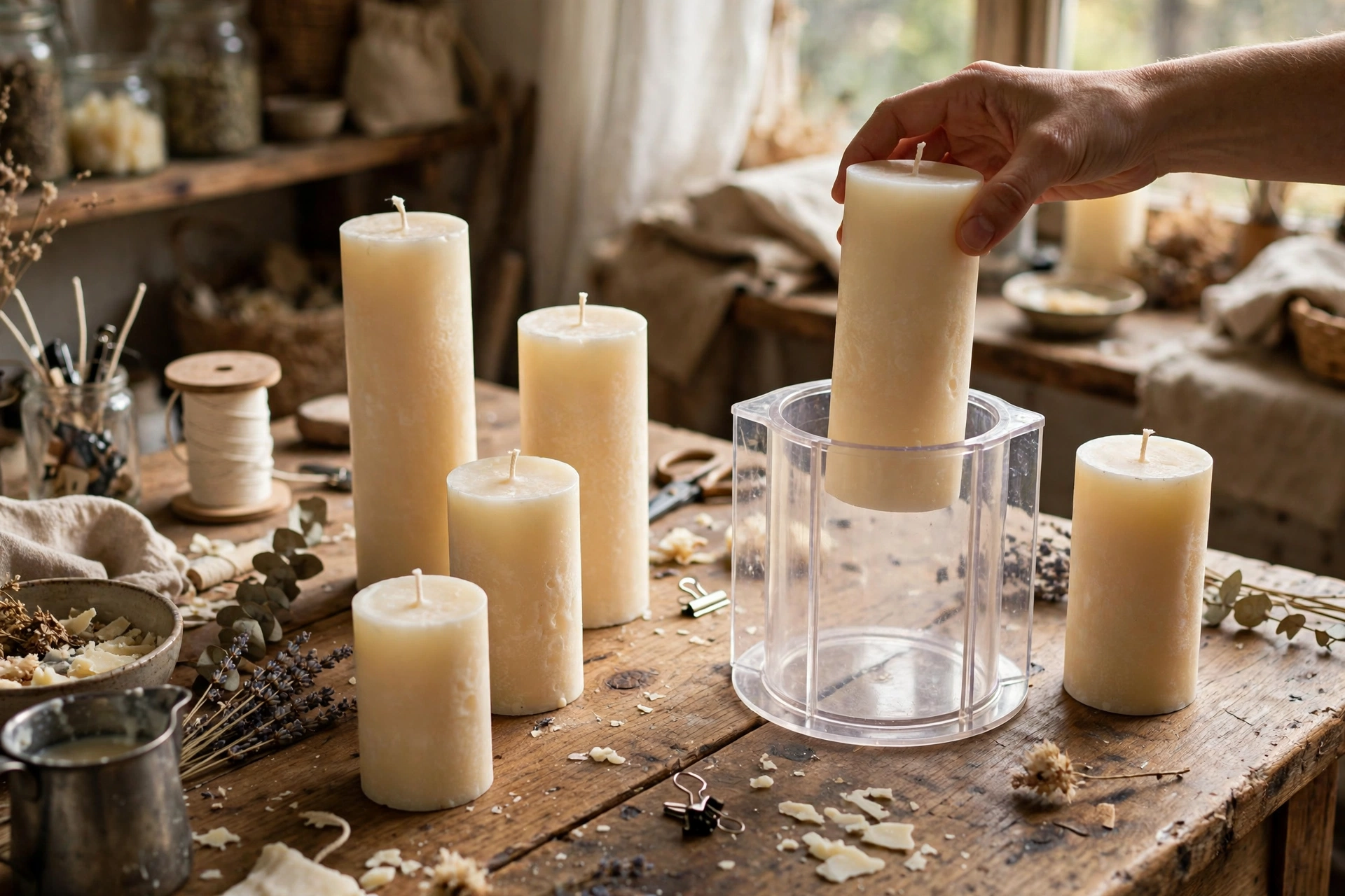 Handmade pillar candles