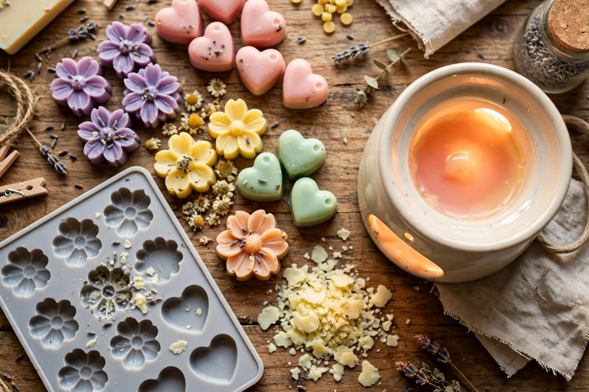 Colorful wax melts
